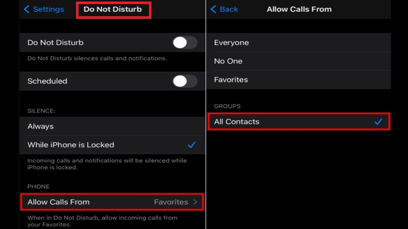 Cách chặn số lạ trên iPhone thông qua Do Not Disturb