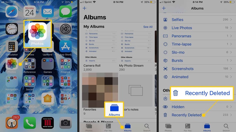 Khôi phục ảnh đã xóa trên iPhone bằng ứng dụng Photo (Ảnh)
