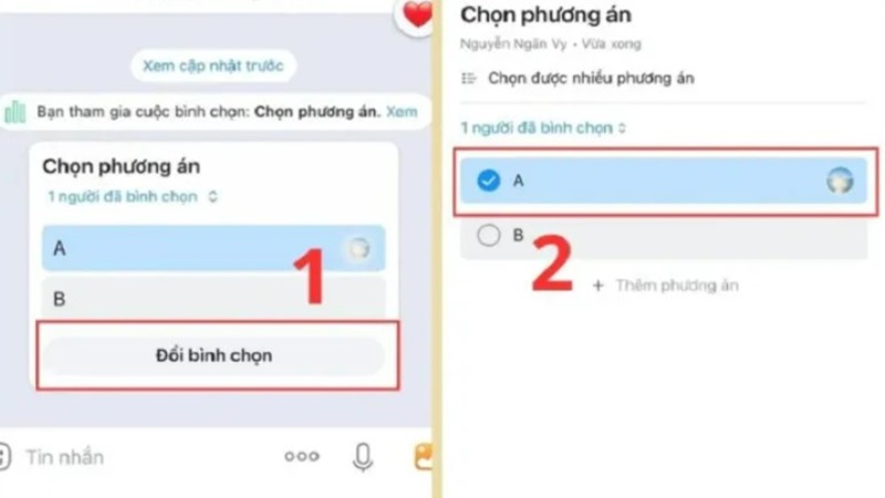 Cách xóa bình chọn trên zalo thông qua điện thoại di động