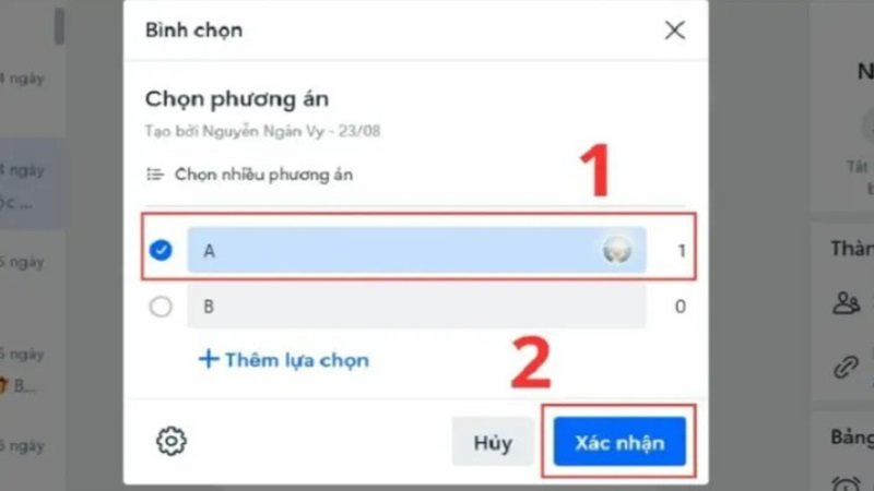 Cách xóa bình chọn trên zalo thông qua máy tính cá nhân