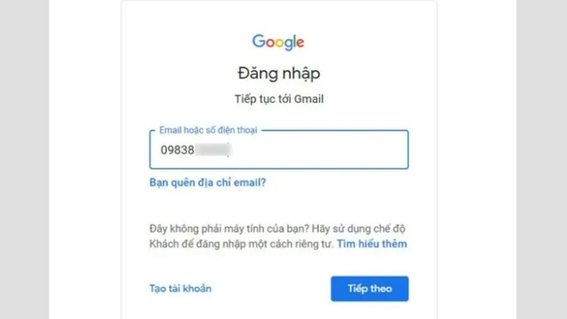 Các bước để đăng nhập gmail trên máy tính để bàn