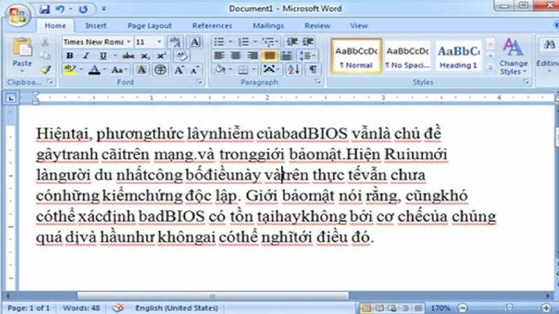 Lỗi dính chữ trong Word  do khoảng cách ký tự