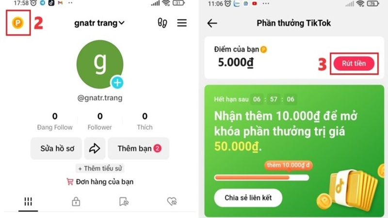 Hướng dẫn rút tiền trên TikTok về tài khoản ZaloPay