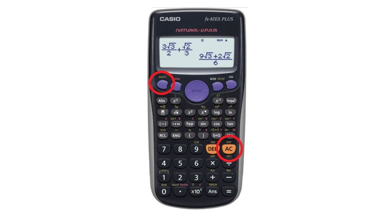 Cách tắt máy tính Casio FX-82MS, FX-82ES Plus