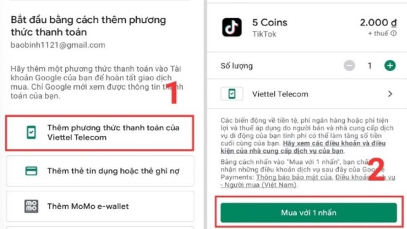 Các bước để mua TikTok Coin