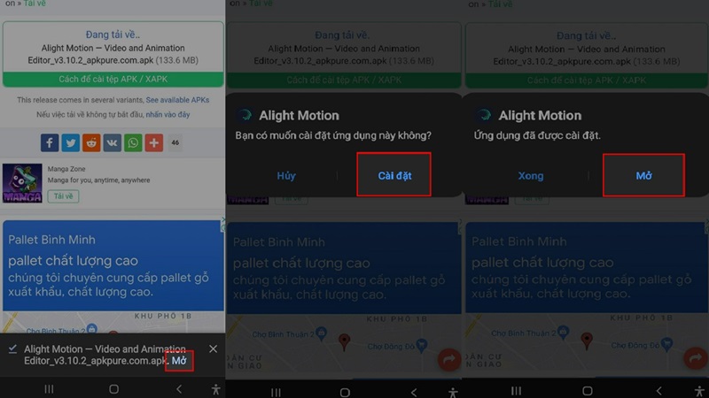 Bước 2: Cài đặt Alight Motion APK