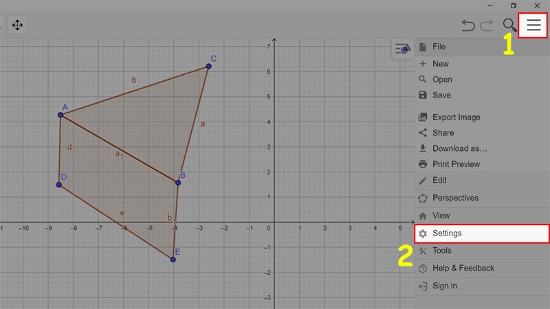 Cách chuyển đổi tiếng Việt khi tải GeoGebra