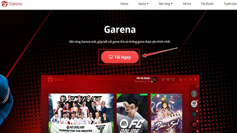 Bước 1: Tải Garena PC và cài đặt trên máy