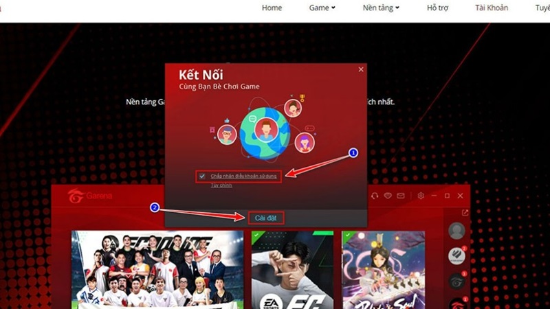 Bước 1: Tải Garena PC và cài đặt trên máy