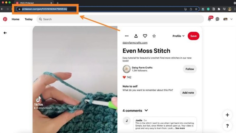 Bước 1: Mở bài đăng trên Pinterest và sao chép liên kết