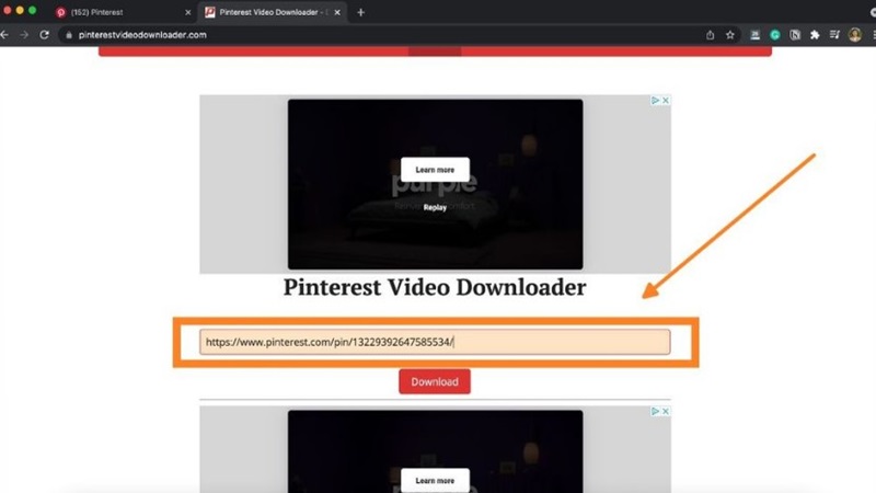 Bước 2: Truy cập Pinterest Video Downloader