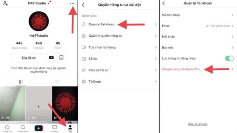 chuyển tài khoản sang tiktok pro để thêm link bio vào trang tiktok cá nhân
