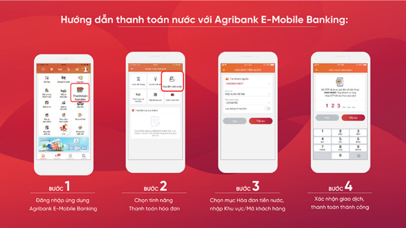 hướng dẫn thao tác thanh toán hóa đơn trên agribank