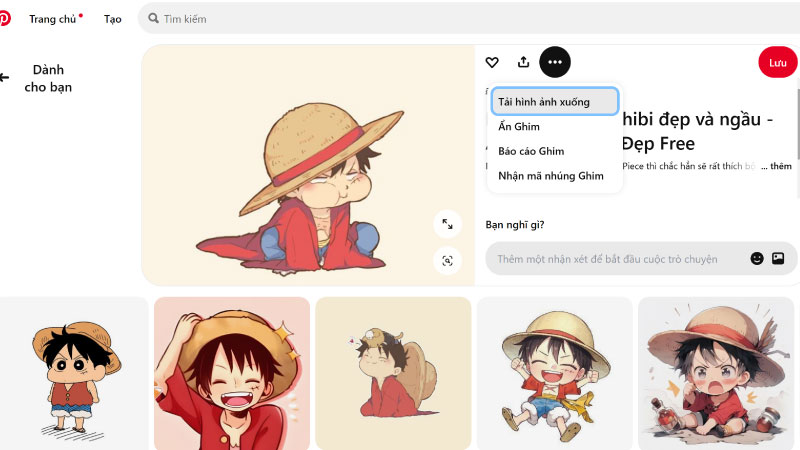 Tải Ảnh Luffy Cute Về Máy từ pinterest