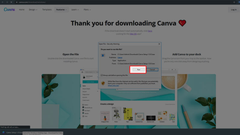 hướng dẫn cài đặt canva trên windows