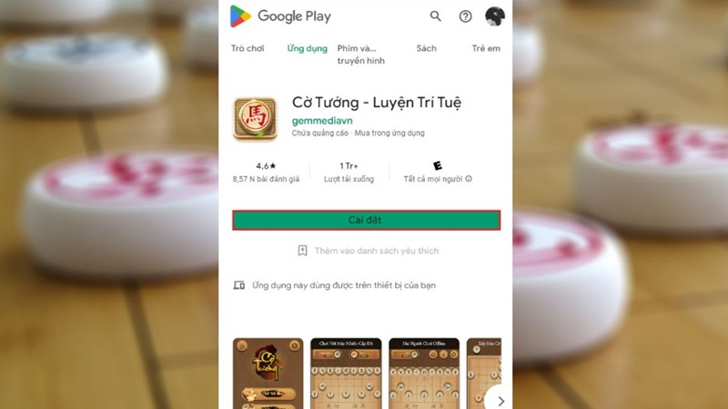 Cách tải ứng dụng Cờ Tướng trên Android