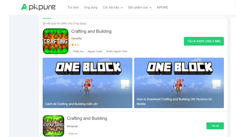 tải game crafting and building qua web uy tín