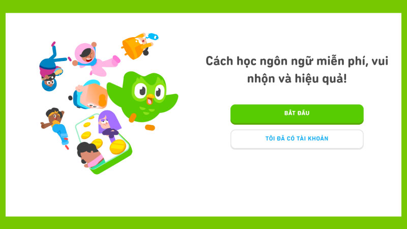 đăng ký tài khoản duolingo trên trang web chính