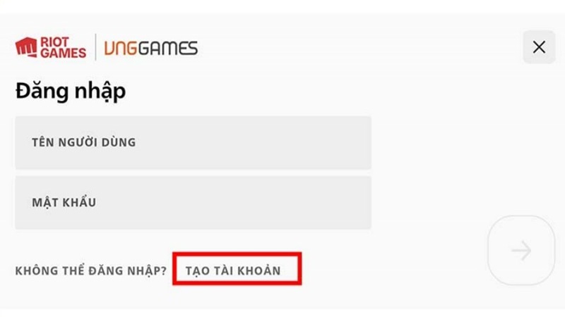 Tạo tài khoản Riot Games mới
