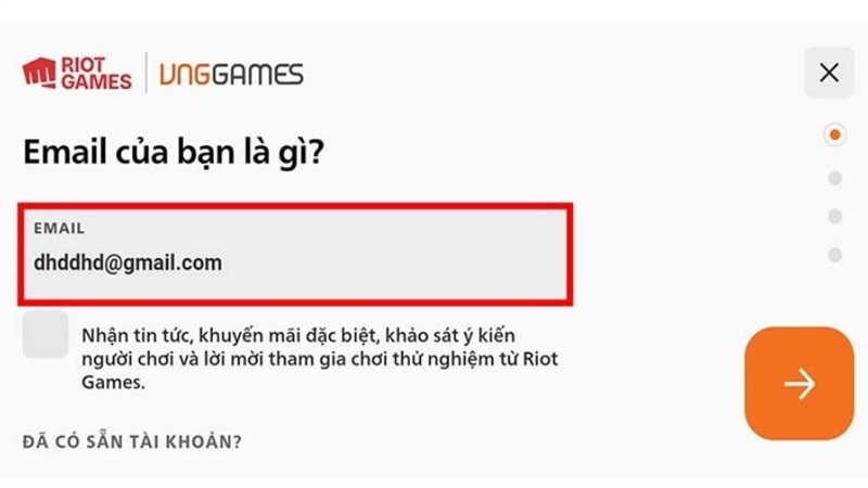 Tạo tài khoản Riot Games mới