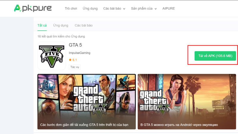 tải file apk GTA 5 từ nguồn uy tín