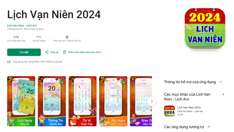 tải lịch vạn niên cho điện thoại android