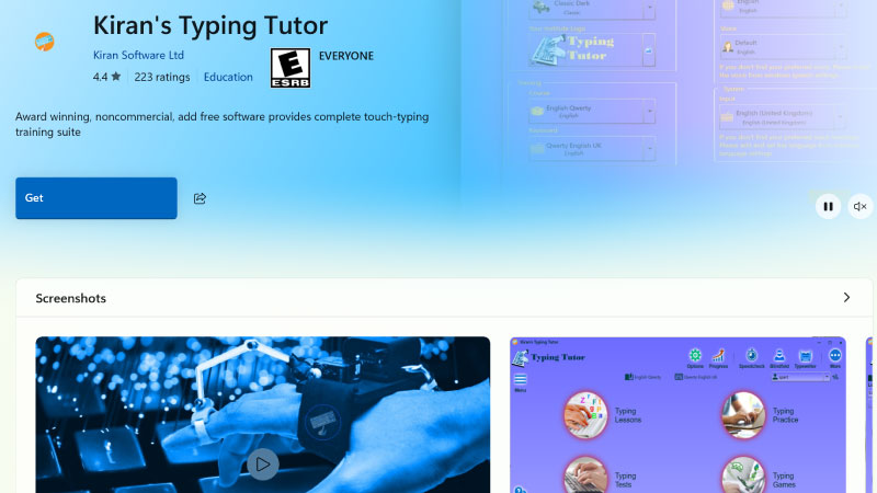 tải và cài đặt Kiran's Typing Tutor 1