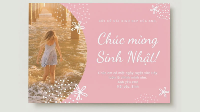 Thiệp chúc mừng sinh nhật cho người yêu