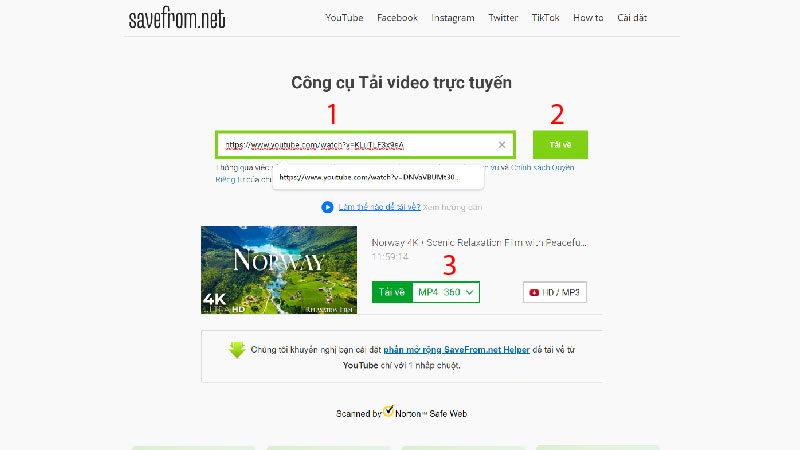 tải video youtube 4k bằng 3 thao tác đơn giản trên web savefrom