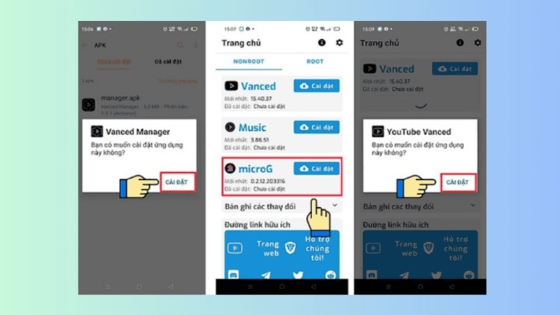 Bước 3: Tải YouTube Vanced mới nhất và MicroG
