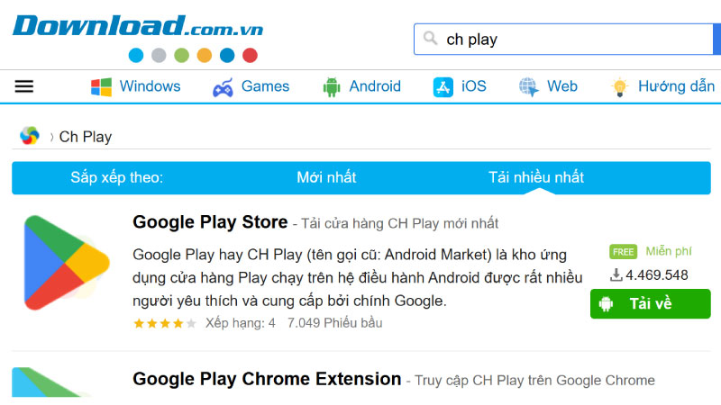 Cách tải lại CH Play thông qua file APK