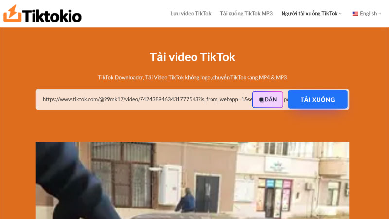 Cách tải video TikTok không có nút lưu bằng TikTokio