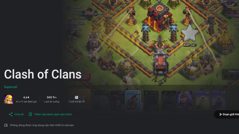 Tải Clash Of Clans cập nhật mới từ Google Play Store