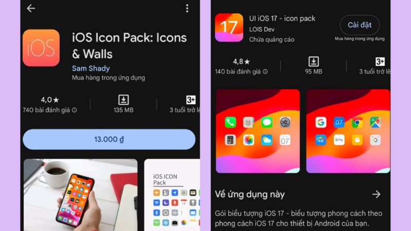 Tải và cài đặt các gói icon iPhone từ Play Store