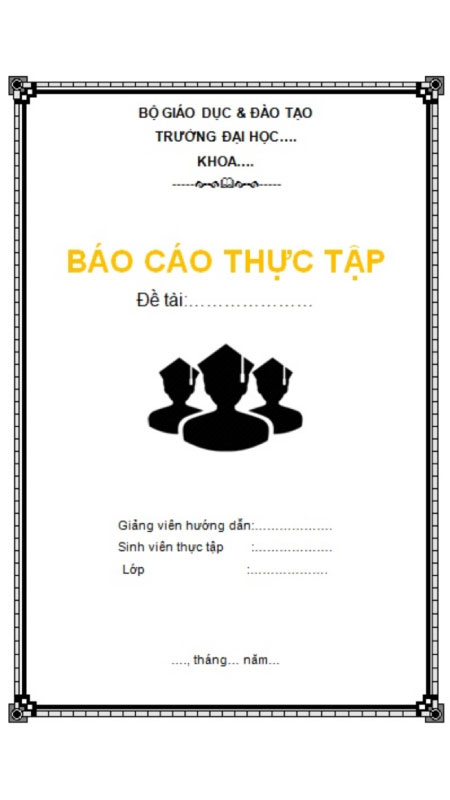 Tải Mẫu Khung Bìa Word Chủ Đề Báo Cáo Học Tập