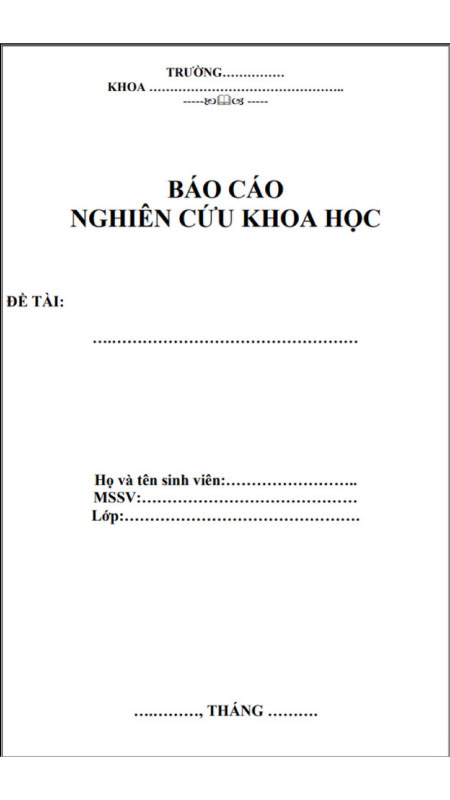 Tải Mẫu Khung Bìa Word Chủ Đề Báo Cáo Nghiên Cứu