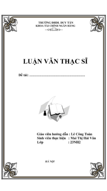 Tải Mẫu Khung Bìa Word Chủ Đề Luận Văn Thạc Sĩ