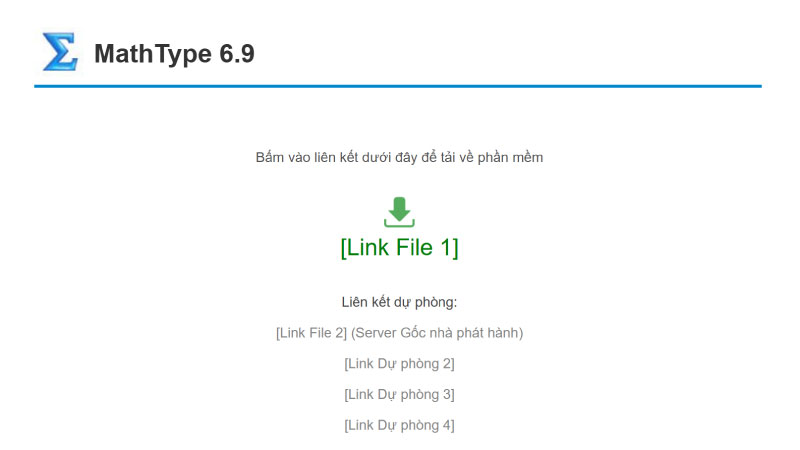 Hướng dẫn tải Mathtype 6.9 full