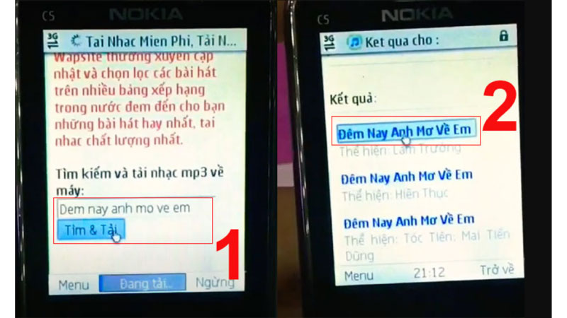 Tải nhạc chuông qua trình duyệt trên điện thoại