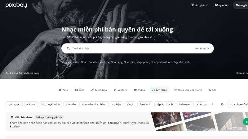 Tải nhạc không bản quyền MP3 từ Pixabay Music