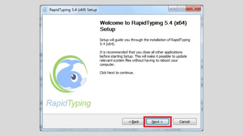 Cài đặt phần mềm Rapid Typing sau khi tải