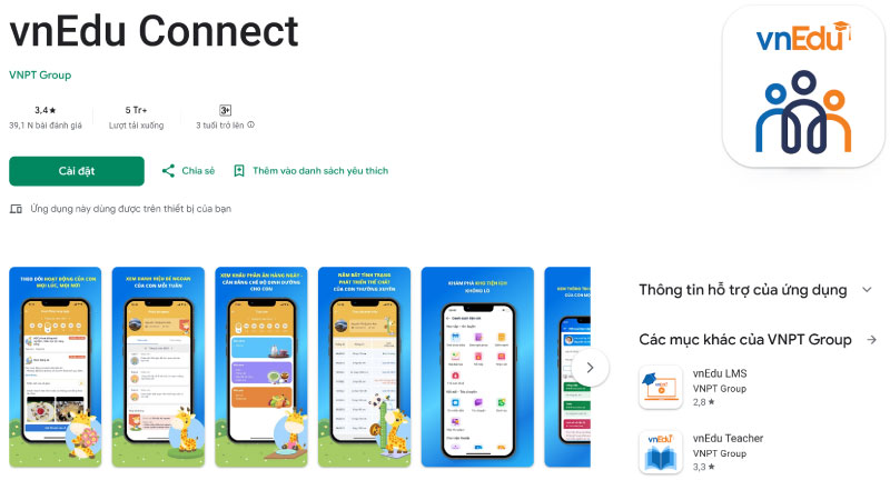 Hướng dẫn tải và cài đặt vnEdu Connect trên Google Play