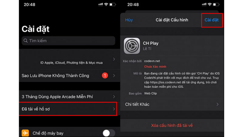 Cách Cài đặt tệp APK CH Play trên iPhone sau khi tải