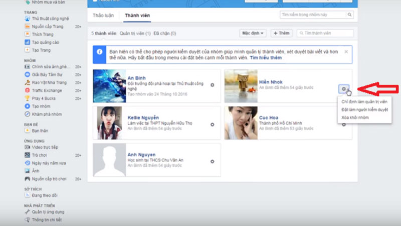 Cách xóa Group trên Fb bằng cách xóa tất cả thành viên trước