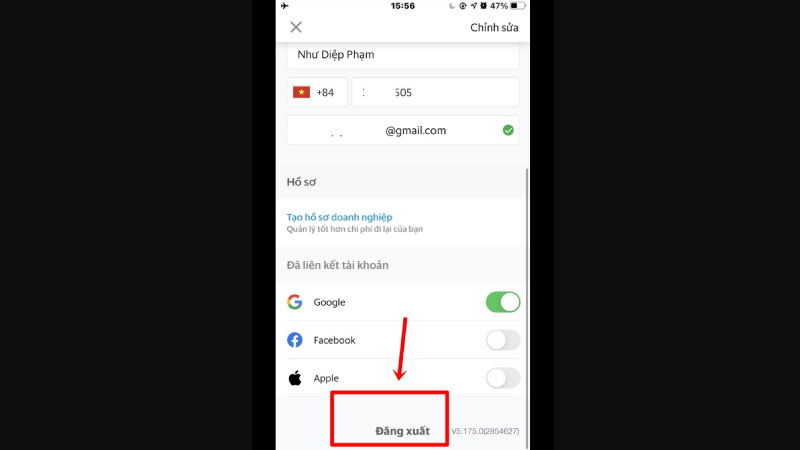 Xoá lịch sử Grab tạm thời bằng cách đăng xuất