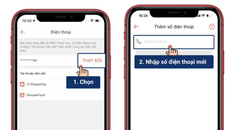 Các bước thực hiện cách xoá số điện thoại trên shopee