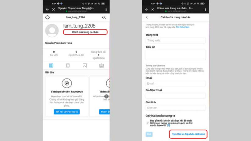 Hướng dẫn chi tiết cách xóa tài khoản insta tạm thời