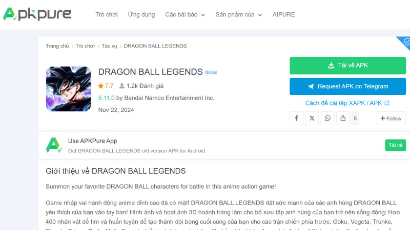 Cách tải Dragon Ball Legends trên Android