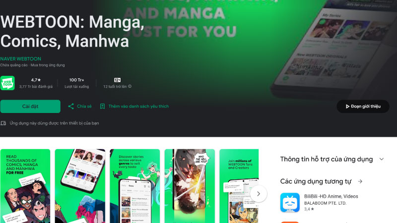  app đọc truyện tranh miễn phí mới nhất 2