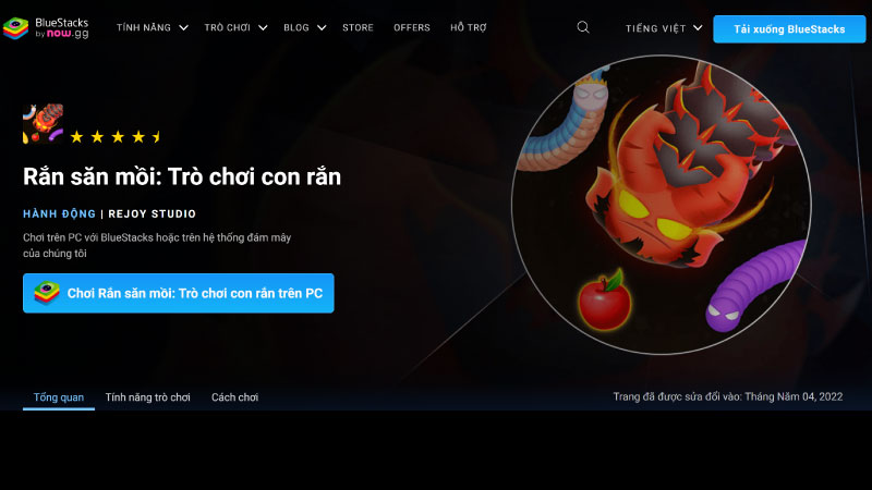 Sử dụng trình giả lập Android để tải game rắn săn mồi